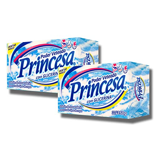 Jabones, Wireless JABÓN AZUL VETEADO PRINCESA CON GLICERINA 350G, PAQUETE DE 2 UNIDADES, Total 700g.