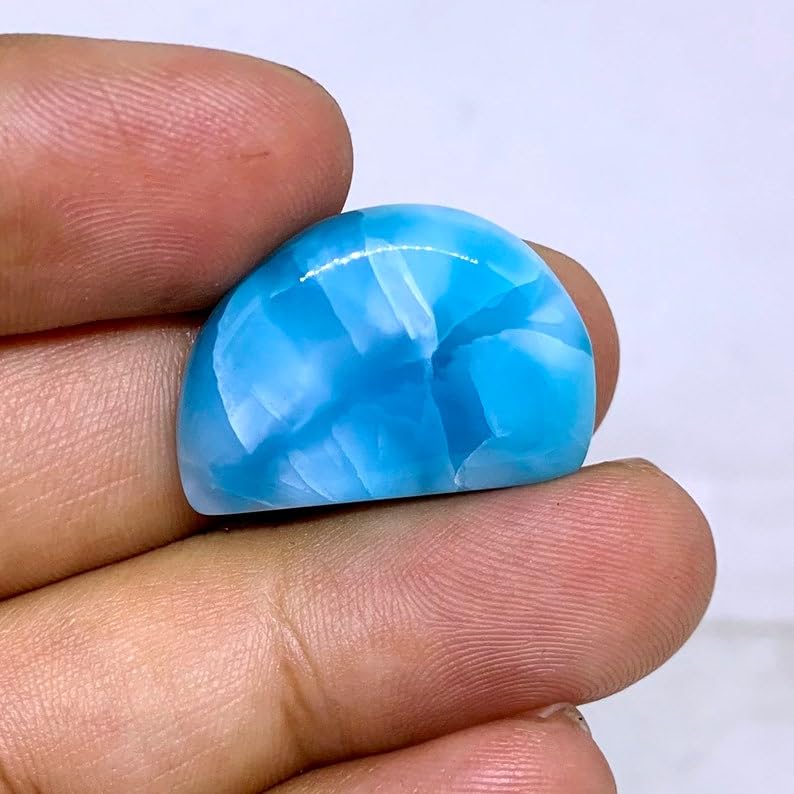 Larimar naturel en cabochon pour façonner un pendentif bohème chic unique