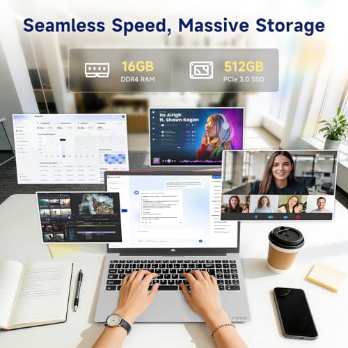 Image of NIMO 2026 Edition Student Laptop, Intel High-Performance N150 CPU, 4GB RAM, 128GB SSD, 65W Type-C Fast Charging, Backlit Keyboard, 15.6 inch Thin& Portable Computer for Business Home Office Productivity
