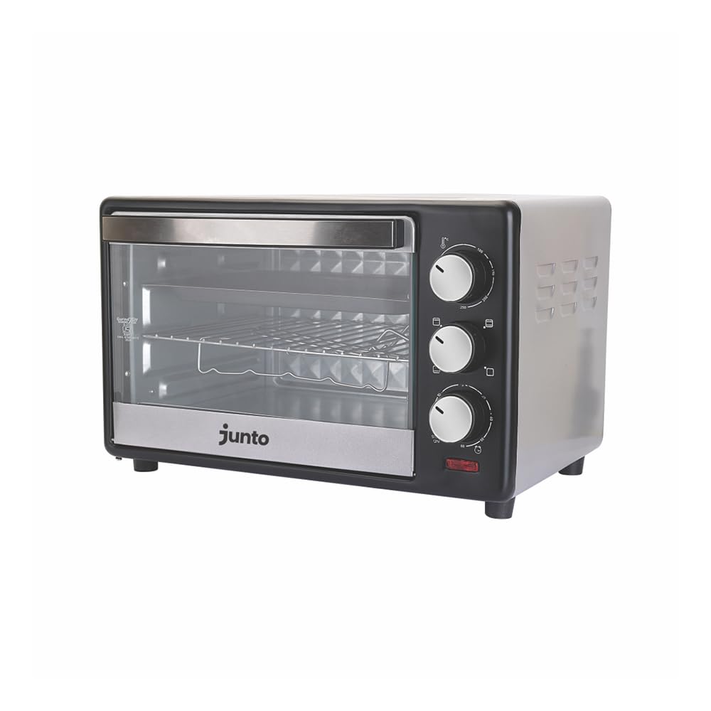 Junto 19L Oven Toaster Griller, 1280W | Light Inside, 60min Timer Stay On Function | Auto-Shut Off, Heat-Resistant Tempered Glass | Multiple heating modes | Bake, Grill, Roast | Easy clean-image-42