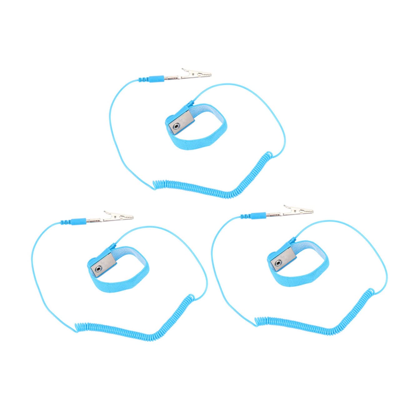 CANIGHT 3pcs Anti-Static Wrist Strap Wristband ESD Wrist Bracelet Wrist Band Adjustable Ground Wrist Strap ESD Wrist Straps Wrist Tape Corded Anti Static Wrist Strap Band Nylon Silk Blue