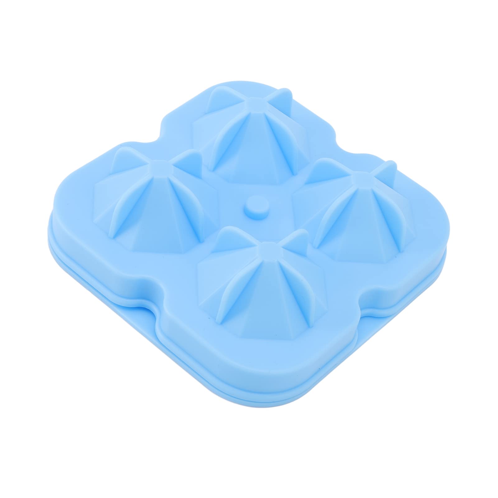 Vassoio per cubetti di ghiaccio a forma di diamante con coperchio in silicone impilabile per cubetti di ghiaccio con coperchio