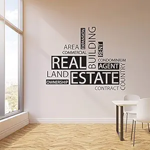 GADGETS WRAP Vinyl Real Estate Agency Word Agent Realtor Office Quote Lettering Wall Decal Decor Sticker, AG20-DRP-3114, Multicolour