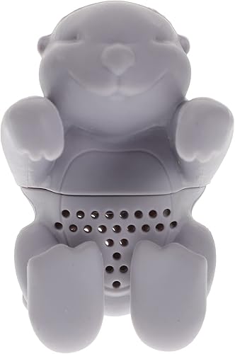 Miniatura 1 de Cabilock Linda nutria de silicona infusor de té de grado alimenticio, filtro de té gris fácil de limpiar Gadget de cocina