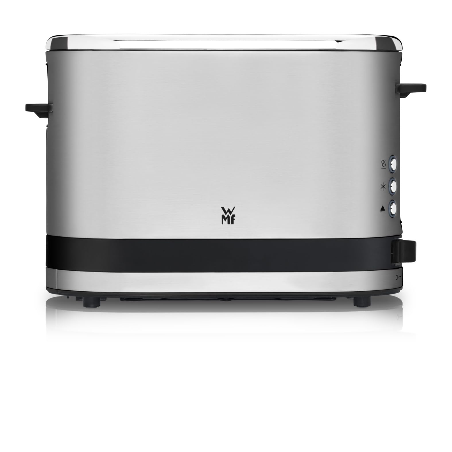 WMF Küchenminis 1-Scheiben Toaster Langschlitz XXl-Toast, Mini Toaster mit Brötchenaufsatz 7 Bräunungsstufen Überhitzungsschutz 600W Edelstahl matt
