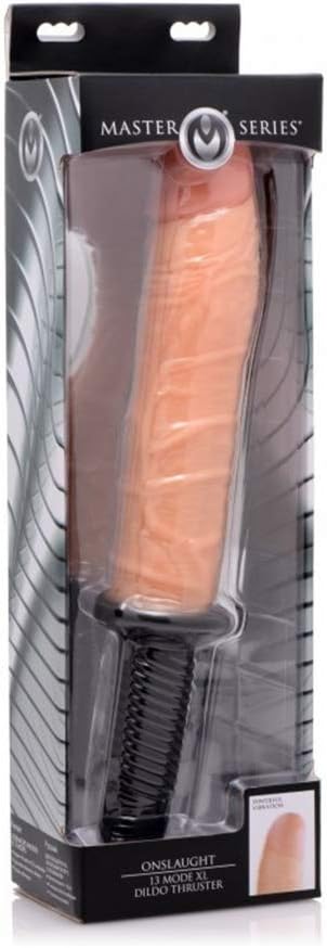 Onslaught 13 Mode XL Vibrating Dildo Thruster Flesh