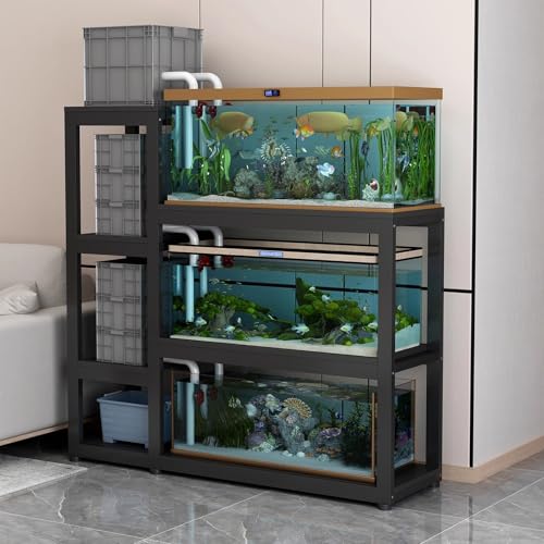Support pour aquarium en acier antichoc à 3 niveaux et pieds antidérapants - 85cm - 2