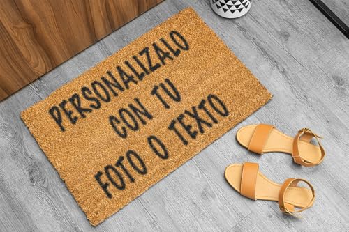 SAQUITOMAGICO Felpudo Personalizado con Foto y Texto - Alfombra de Entrada Original para Casa, Personalizable con Imagen de Mascotas, Familia o Logo - Antideslizante y Resistente