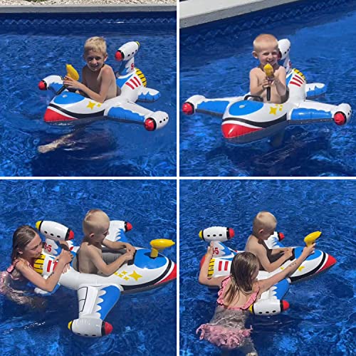 Baby Pool Float Inflatable Airplane Pool Float Boat With Handle & Squirt Gun, Baby Swim Float Swimming Pool Float Kids Toddler Pool Floaties Infant Pool Float Toys For 18-48 Months #TOP6