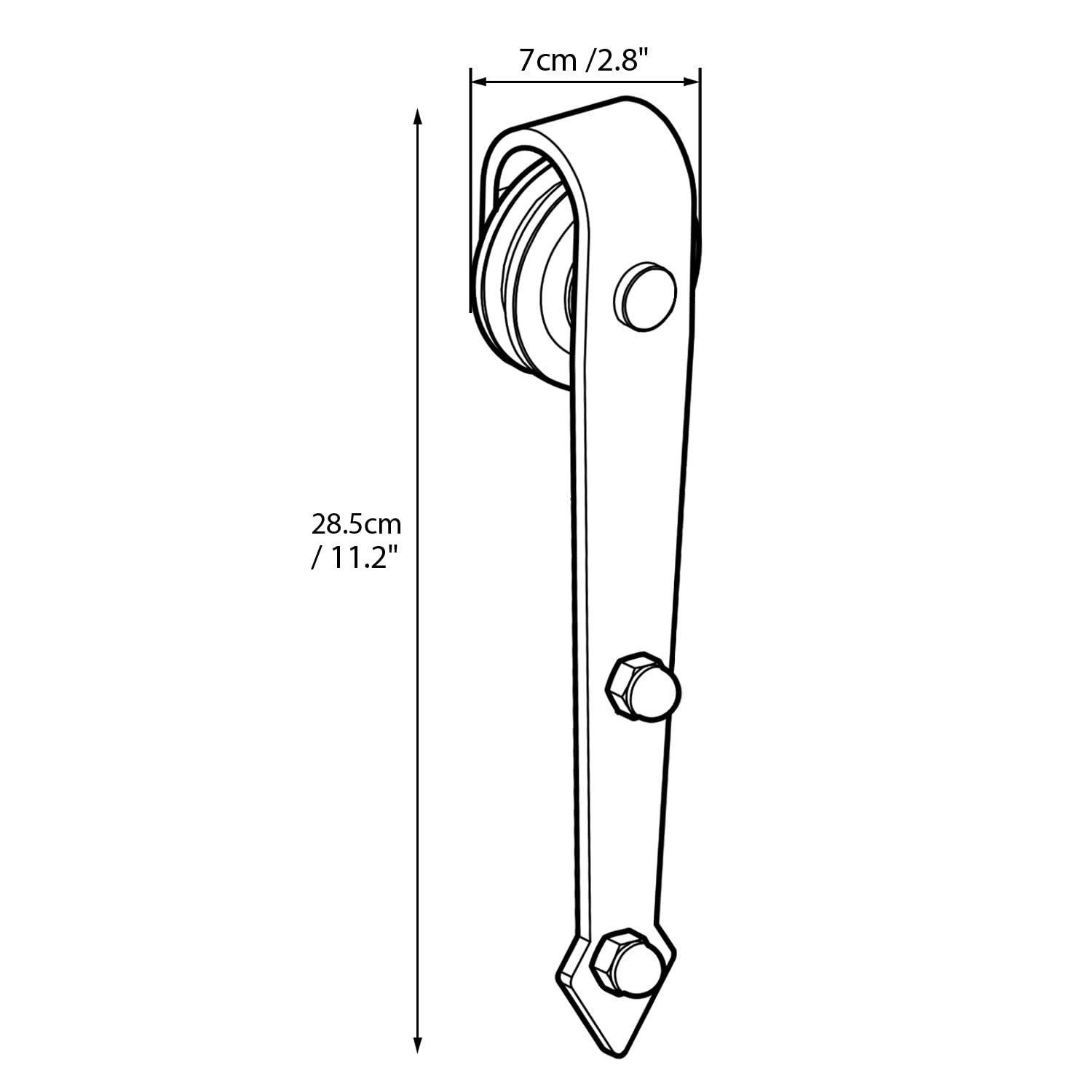 Binario per Porta Scorrevole Nero e Rustico Kit Accessori con Guida per Anta Singola in Legno Regolabile 6FT/183 cm