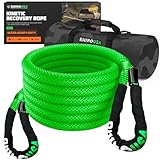 Rhino USA Kinetic Recovery Tow Rope Heavy Duty Offroad Snatch Strap for UTV, ATV, Truck, Car, Tractor - Ultimate Elastic Straps Towing Gear - Backed for Life! (1" x 30' Green)