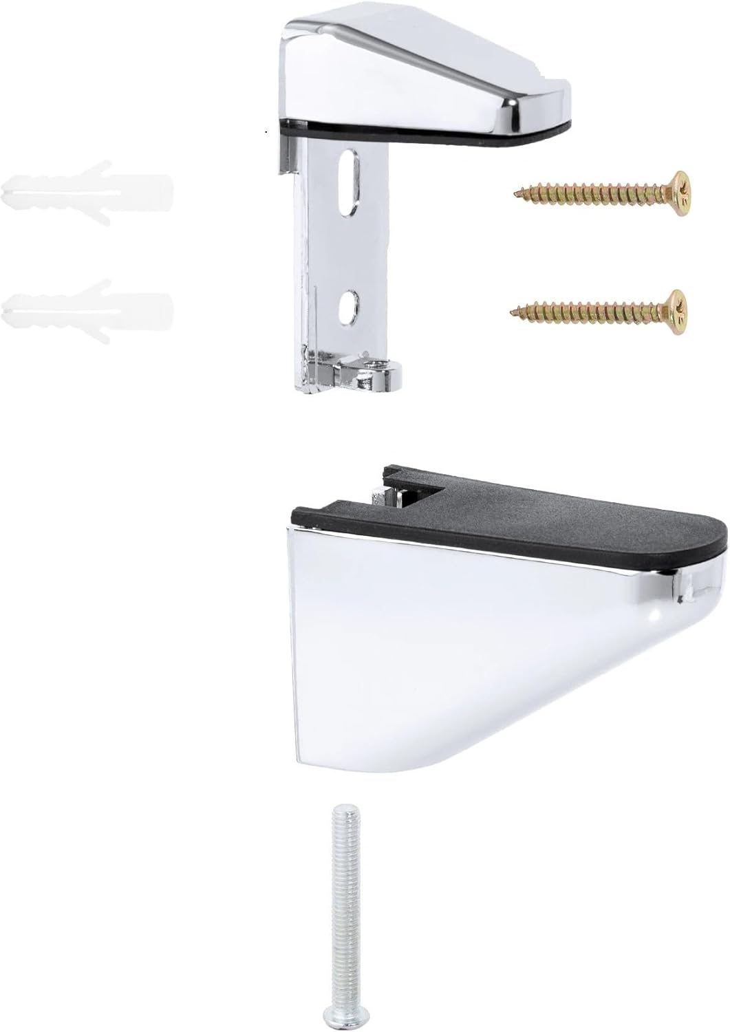 2PCS Adjustable Furniture Glass & Wooden Shelf Support Metal Floating Shelves Clips Holder for Bookcase Cabinet Closet Wardrobe