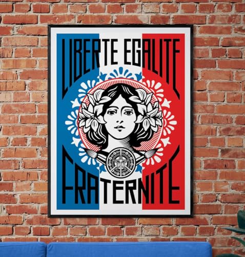 Affiche Liberté Égalité Fraternité pour habiller un grand mur blanc sans cadre