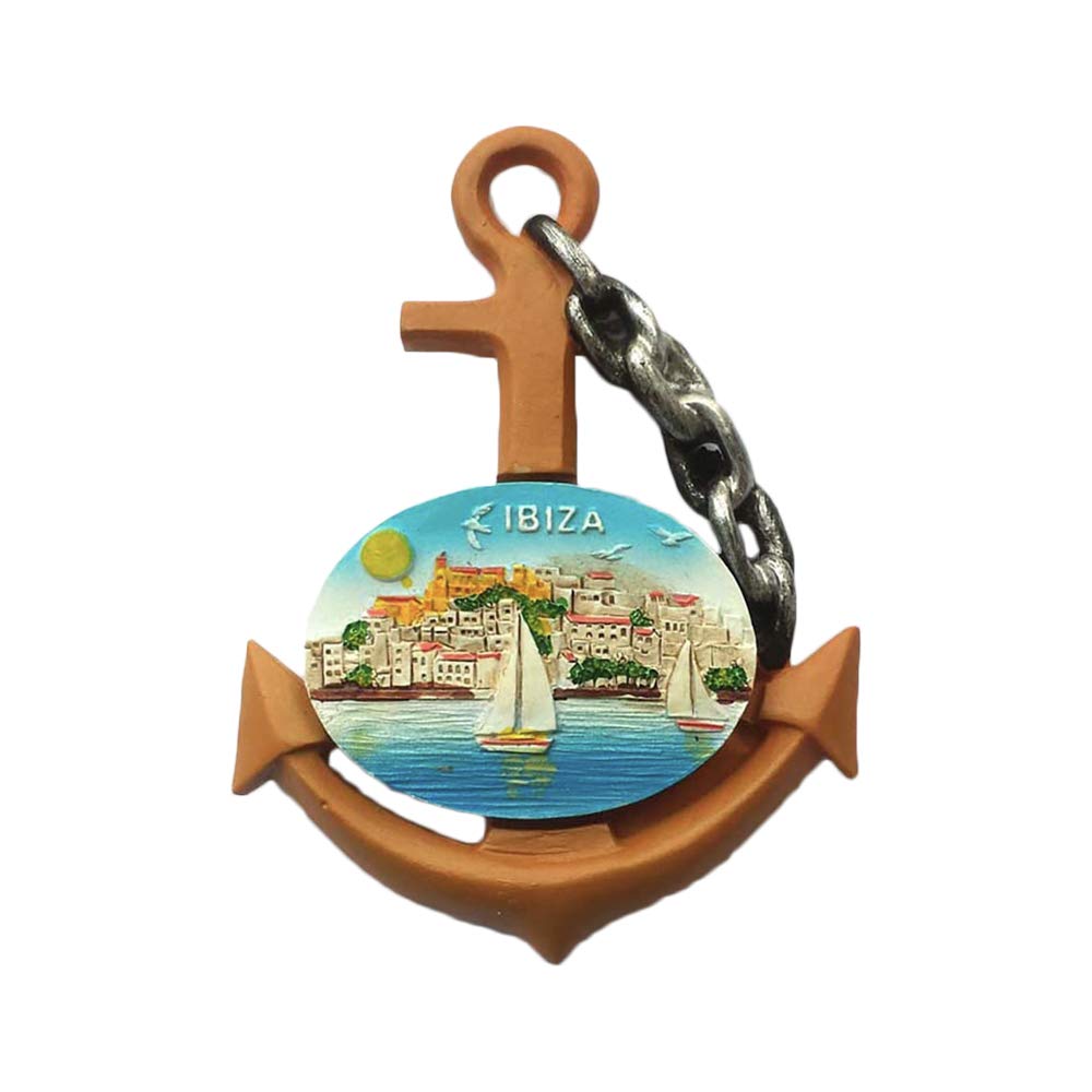 Wedarego Ibiza1 3D Anchor Ibiza Spain Refrigerator Fridge Magnet Tourist Souvenirs Handmade Resin Craft Magnetic Stickers Home Kitchen Decoration Travel Gift