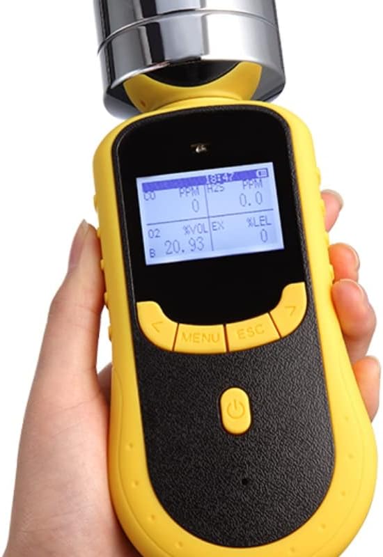 Portable Multi Gas Detector, 4 in 1 CO H2S O2 EX Monitor with Pump Sampler, Explosion Proof ExiaIICT4, 12Hr Battery, Audible Visual Alarm, Gas Analyzer for Industrial Safety Use