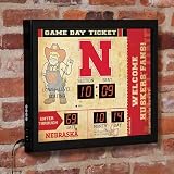 NCAA University of Nebraska Scoreboard Digital Wall Clock with Bluetooth Speaker, Collegiate Sports Man Cave Wall Décor, Gift for College Football Fans