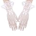 aoozleny Women Lace Gloves Elegant Short Gloves Summer Gloves for Wedding Dinner Parties (White)