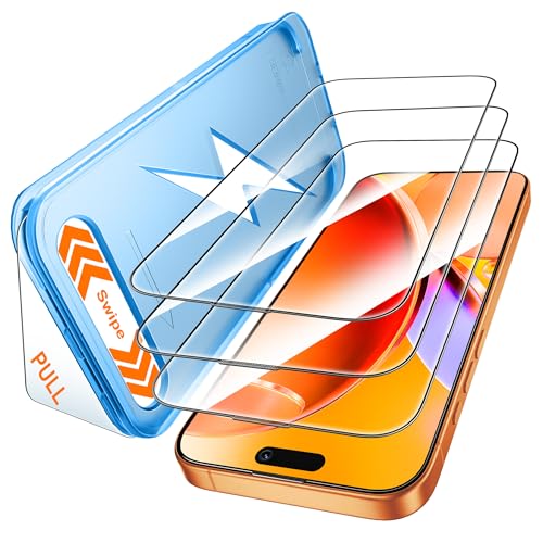 Mkeke for iPhone 17 Pro Max Screen Protector 3 Pack [9H+ Tempered Glass] [Military-Grade Drop Protection] [Easy Installation] Shockproof Full Edge Coverage 6.9 Inch 2025