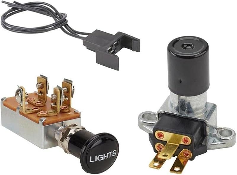 Kit Interruptor Universal de Farol e Comutador de Farol Alto/Baixo Speedway Motors com Conector Pigtail – 12 V, 15 A