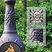 The Blue Rooster Sun Stack Chiminea Outdoor Fireplace - Wood Burning Cast Aluminum Deck or Patio Firepit