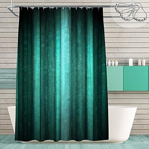 Gibelle Teal Shower Curtain Set, Turquoise Shower Curtain for Bathroom Decor, Abstract Modern Ombre Waterproof Fabric Shower Curtain with Hooks, 72 x 72 Cover