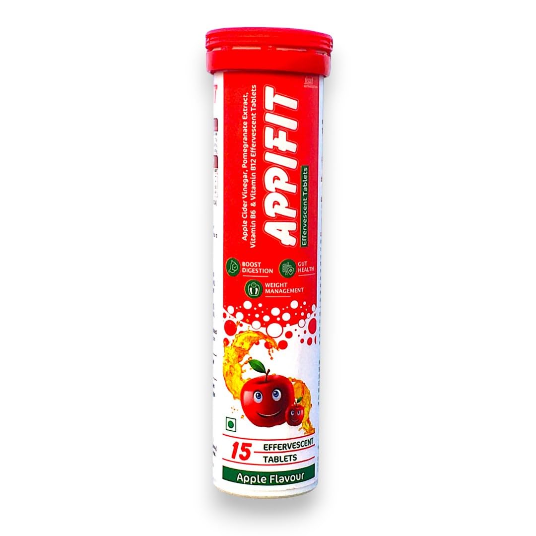 APPIFIT Apple Cider Vinegar with Pomegranate, Vitamin B6 & B12 – Weight Loss, Belly Fat Burner, Cholesterol & Sugar Control – Natural ACV Supplement for Men & Women – 15 Effervescent Tablets-picture-20