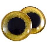 Extra Large 40mm Pair of Yellow Owl Glass Eyes, for Jewelry Making, Dolls, Sculptures, More
