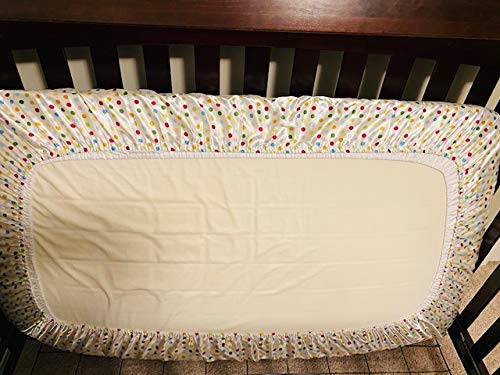 Image of Satin Crib Fitted Sheet for Baby, Girls, Boys, Toddler Bed,daybed to retain Hair Moisture (Polkadots Size 52 x 28 inches)