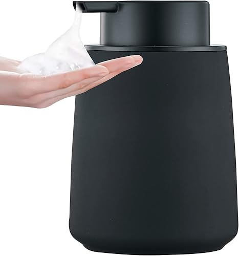 Miniatura 69 de Dispensador de jabón de manos de espuma de 12 onzas, dispensador de jabón espumoso negro para baño con bomba fácil de presionar, dispensador de