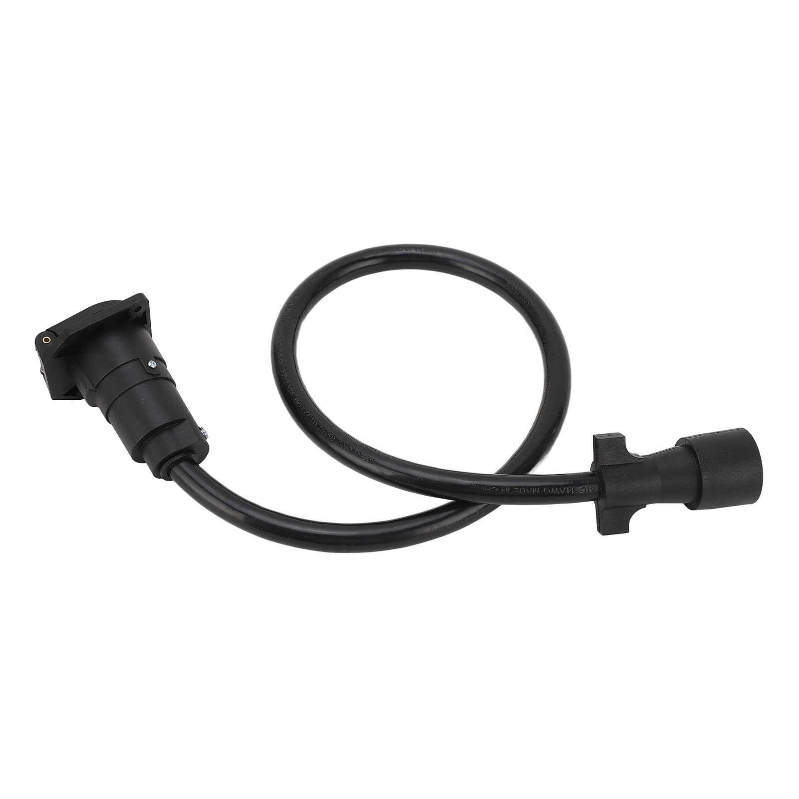 Extensión de Remolque Apta para Cable, Enchufe Impermeable de Doble Clavija para Adaptador de Cableado de Remolque de Viaje RV, 3 Pies para Entornos Hostiles