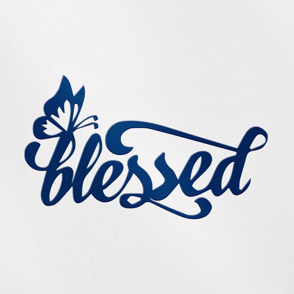 Transparent Decal Stickers of Butterfly Blessed Christians (Navy Blue) Premium Waterproof Vinyl Decal Stickers for Laptop Phone Accessory Helmet Car Window Mug Tuber Cup Door Wa ANDstic501344AB040522
