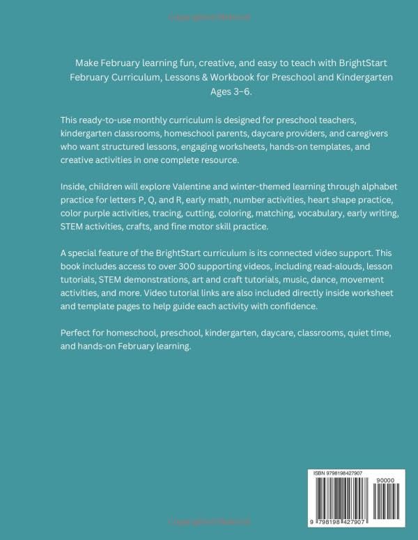 February: Preschool & Kindergarten Lessons & Workbook: Winter Lesson Plans, Read-Alouds, STEM Science, Alphabet P–R, Early Math, Crafts, Games, ... & Workbook for Preschool and Kindergarten) image 3