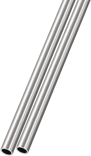 METALLIXITY Tubo de acero inoxidable 304 (0.236in de diámetro exterior x 0.024in de pared x 11.811in de largo, 2 piezas, tubo recto, para muebles