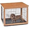 Piskyet-Wooden-Dog-Crate-End-Table-Dog-Crate-Furniture-with-Slide-Tray-Double-Doors-Wire-Wood-Dog-Kennel-Indoor-Detachable-Top-Cover-Pet-Crate-End-Table-Pet-Crate-Table-Cage-for-Dogs Dog Crate Furniture with Slide Tray