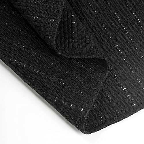 Breezsisan Black Boho Cotton Woven Indoor Rug 4'X6' Ft Modern Area Throw Rugs Carpet Kilim For Living Room Bedroom Floor Porch Farmhouse Kitchen Flatweave Fring Moroccan Rug #TOP6