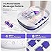 KNQZE Collapsible Foot Spa with Heat, Remote Control, Temperature Control, Bubbles, Pumice Stone, Red Light, Timer, 16 Massage Roller Pedicure Foot Bath Tub Foot Soaker for Feet Stress Relief, Purple