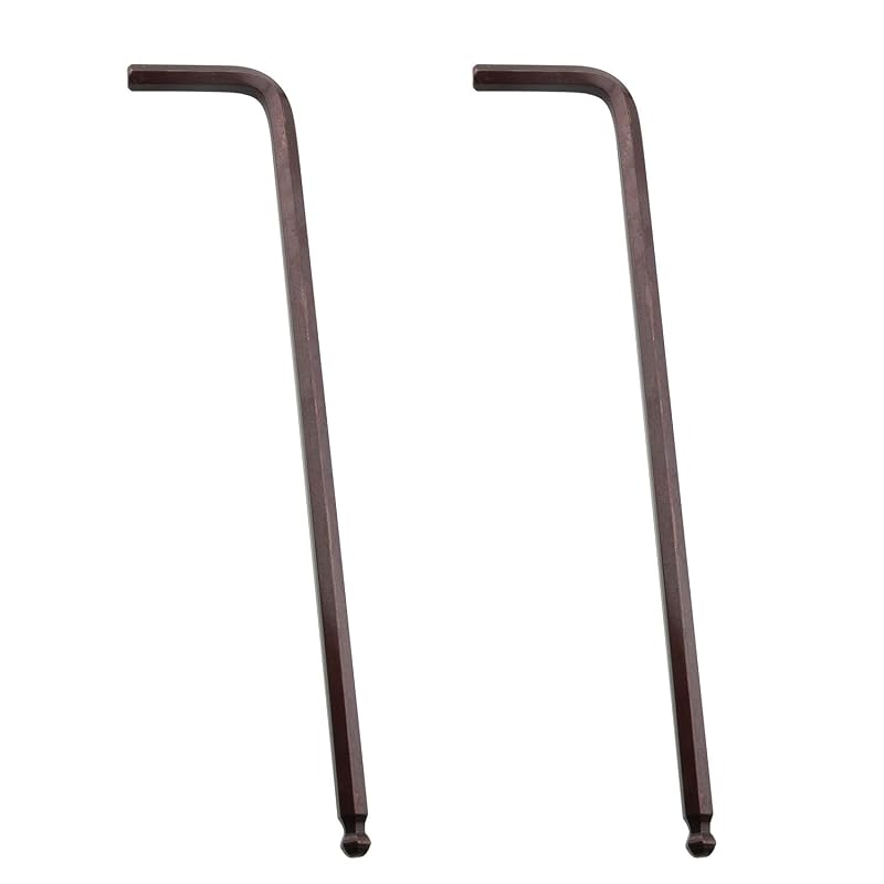 Chave Allen 5 mm com Ponta Esférica, Haste Longa em L, Aço Cromo-Vanádio, YHXiXi, Kit com 2 Peças