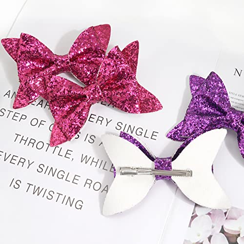 Ded 30 Pieces 4.5 Inch Glitter Hair Bows Clips For Girl Multi Color Sparkly Sequins Hair Bows Alligator Clips For Baby Girls Teens Toddlers(15 Pair) #TOP3