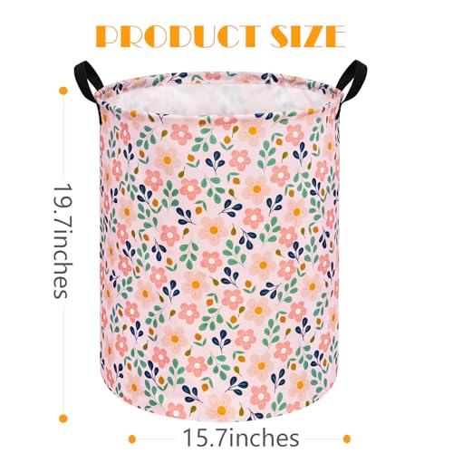 Image of MAIZMZ Girls Storage Basket,Room Decor Laundry Hamper,Waterproof Clothes Organizer for Women Toy Box Large Canvas Collapsible Chest for Home /Dorm /Kitchen /Pet /Office /Closet /Shelf /Gifts