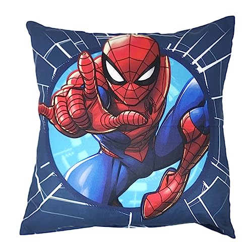 Theonoi Funda de cojín infantil, 40 x 40 cm, sin relleno, sin cojín, de algodón (Spiderman)