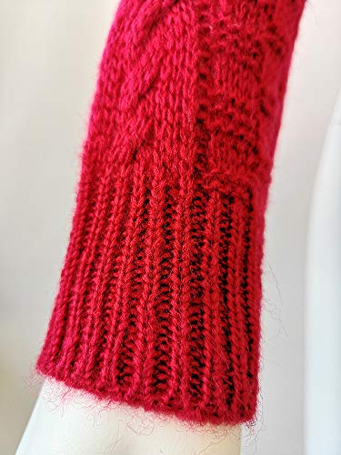 Hemlock Women Winter Knitted Sweater Turtleneck Cropped Sweater Coat High Collar Outerwear Pullovers Red