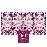 Pukka Herbs | Elderberry and Echinacea Organic Herbal Tea Box | Infusion With Aniseed and Ginger | Perfect For Everyday Support | Caffeine Free | 4 Packs | 80 Plant Based Biodegradable Tea Bags