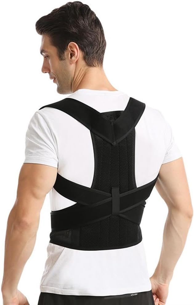 Breathable Posture Corrector Men Women Adjustable Full Back Support Belt Teenager Student Hunchback Correction Posture Trainer For Spinal Alignment And Postural Support ( Color : Black , Size : Small