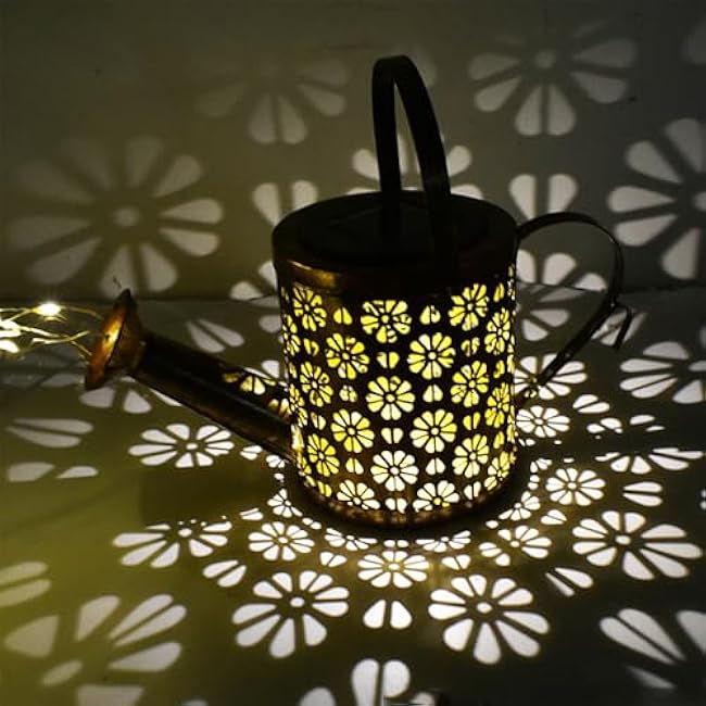 Solar Watering Can with Lights - Outdoor Garden Decor, Waterproof Hanging Lantern Landscape Light for Yard, Patio, Pathway - Solar Lights Outdoor (B)