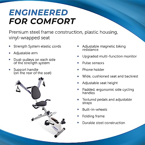 Stamina Exercise Bike And Strength System - Foldable Exercise Bike With Smart Workout App - Stationary Bike For Home Workout - Up To 250 Lbs Weight Capacity #TOP4