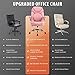 Comermax Ergonomic Executive Office Chairs with Adjustable Lumbar Support, 90-120° Rocking Managerial Chair Swivel Desk Chairs with Padded Flip-up Armrests (Pink), Medium(300lbs)