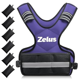ZELUS Weighted Vest for Men and Women, Adjustable Body Weight Vest Exercise Set for Workouts, 1.8-4.5kg Vest with 6 Ironsand Weights for Cardio Strength Training Walking Jogging, Purple