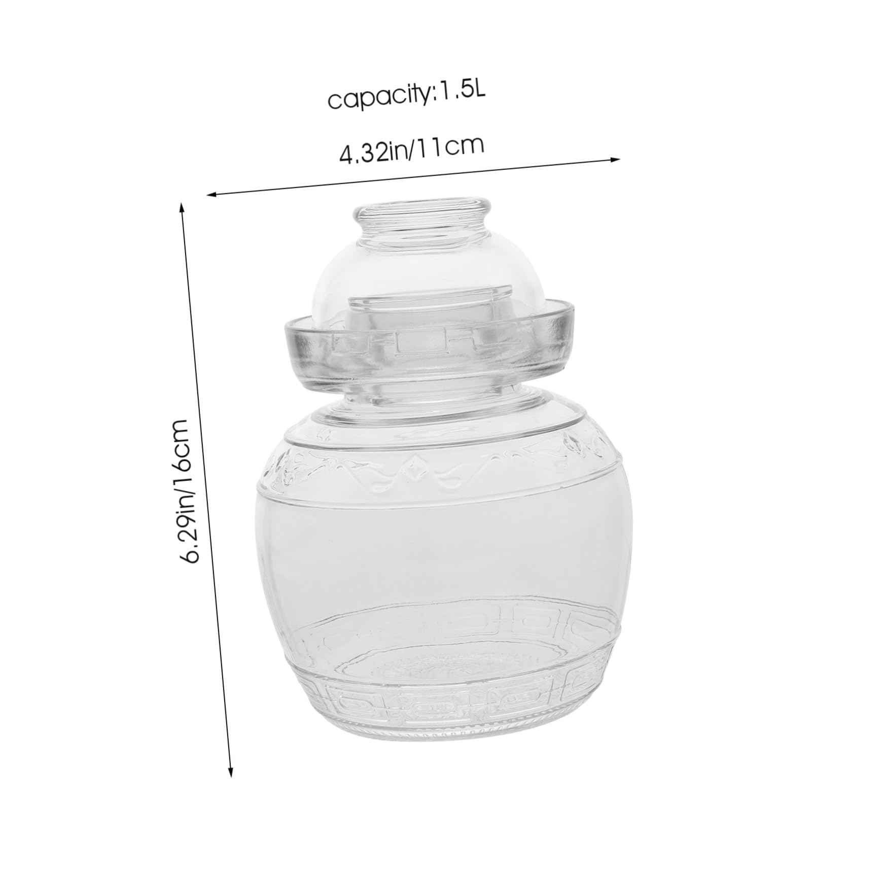 Garneck Tarro para Almacenar Alimentos de Vidrio 1, 5 L Tapa