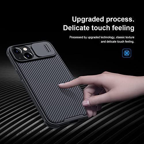 Image of Mangix for iPhone 13 Case with Camera Cover,Slim Fit Thin Polycarbonate Protective Shockproof Cover with Slide Camera Cover, Upgraded Case for Apple iPhone 13 6.1inch (Black)