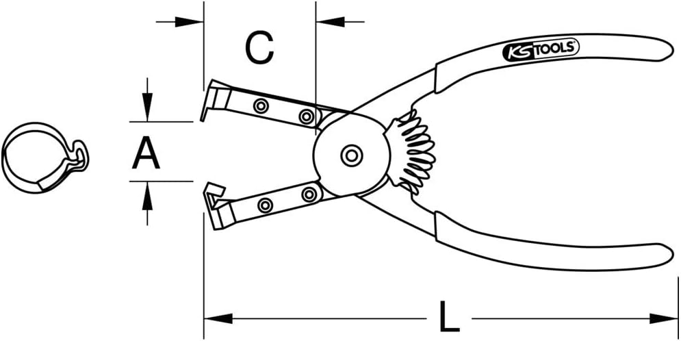 Hose clamp pliers (click type), 160mm